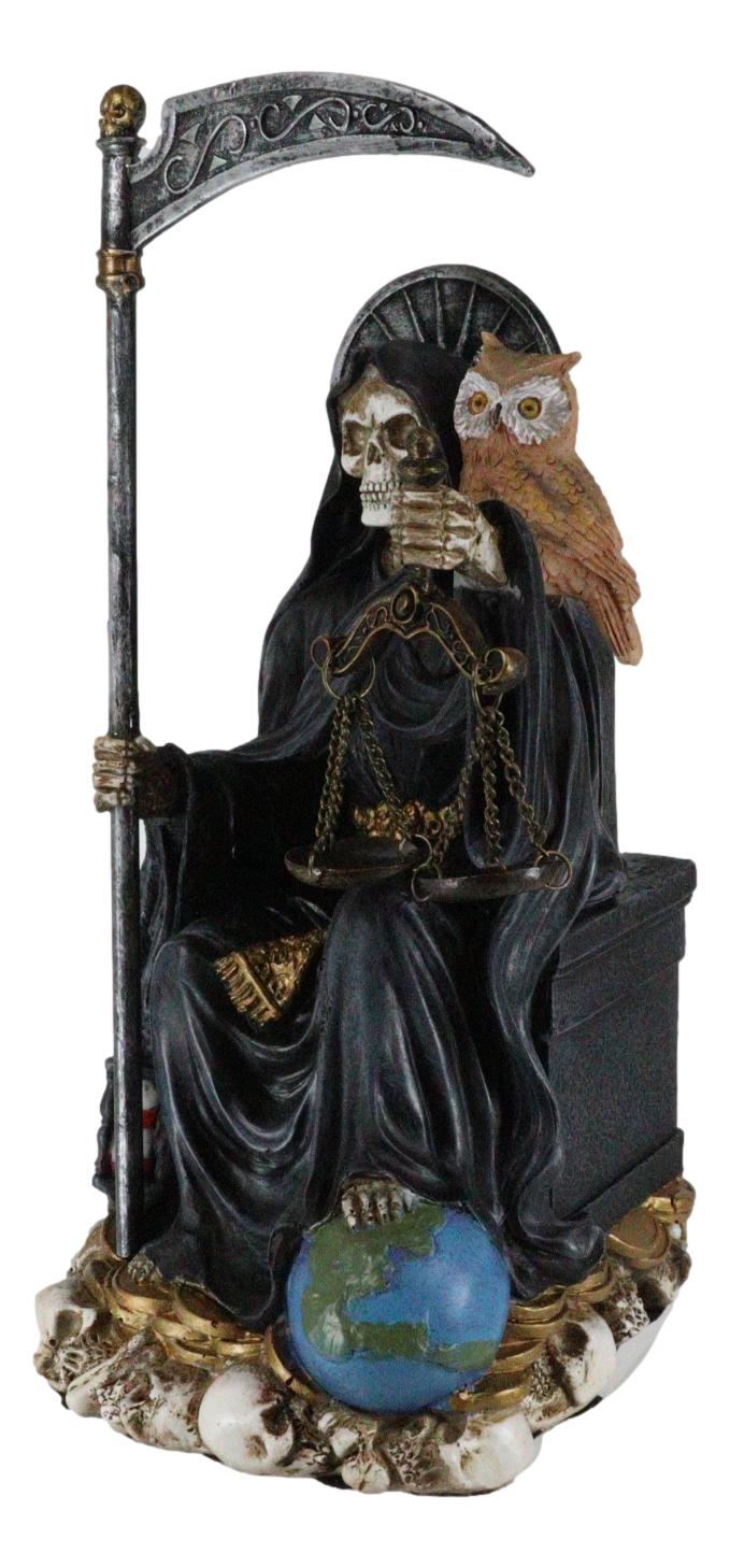 Ebros 9" Tall Bone Mother Holy Death Black Tunic Robe Sitting On Throne Statue