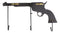 Rustic Western Country Cowboy Revolver Pistol Gun 3-Peg Wall Hooks Plaque