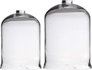 Ebros Set of 2 Large Decorative Sleek Clear Glass Apothecary Cloche Bell Jars