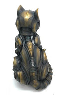 Steampunk Feline Cyborg Pet Kitty Cat Decorative Paperweight Figurine 7"H