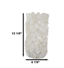 Pillar Quartz Crystal Mineral Stone Rocks Floral Vase Modern Accent Decor 12"H