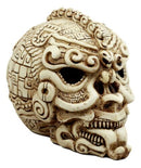 Aztec Quetzalcoatl Snake Cranium Skull Statue Halloween Skeleton Head Figurine