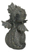 Fantasy Fiery Romance Dragon Lovers Hugging Garden Figurine Faux Stone Resin