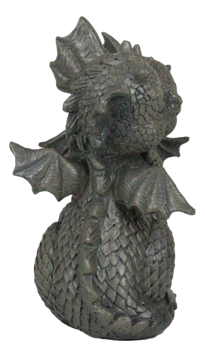 Fantasy Fiery Romance Dragon Lovers Hugging Garden Figurine Faux Stone Resin