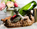 Ebros Safari Tall Drink Thirsty Long Necked Giraffe Wine Bottle Holder Caddy Figurine Home Kitchen Party Hosting Decor Sculpture of Savanna Grasslands Wild Animals Giraffes Perfect Housewarming Gift