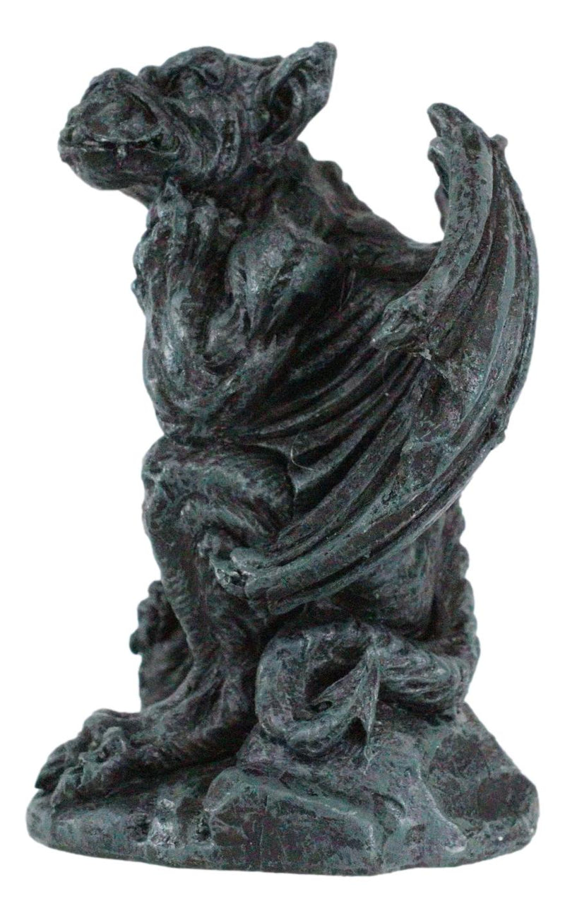 Gothic Winged Gorilla King Kong Prime Gargoyle Crouching Miniature Figurine