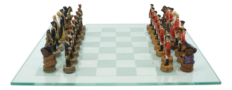 Ebros American Revolutionary War US Continental VS British Imperial Army Chess Set