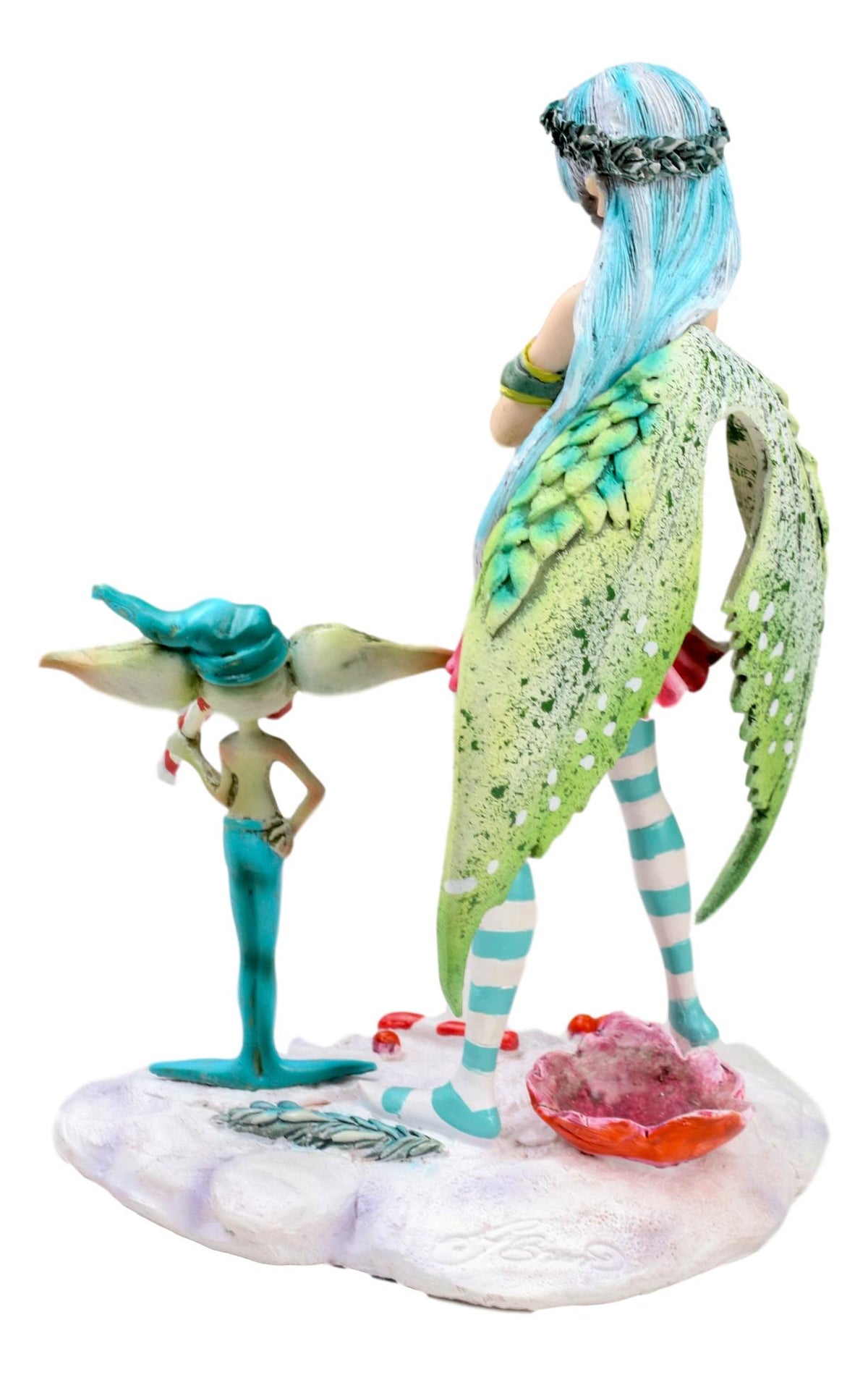 Amy Brown Christmas Fairy And Candy Cane Gremlin Naughty List Collectible Statue - Ebros Gift