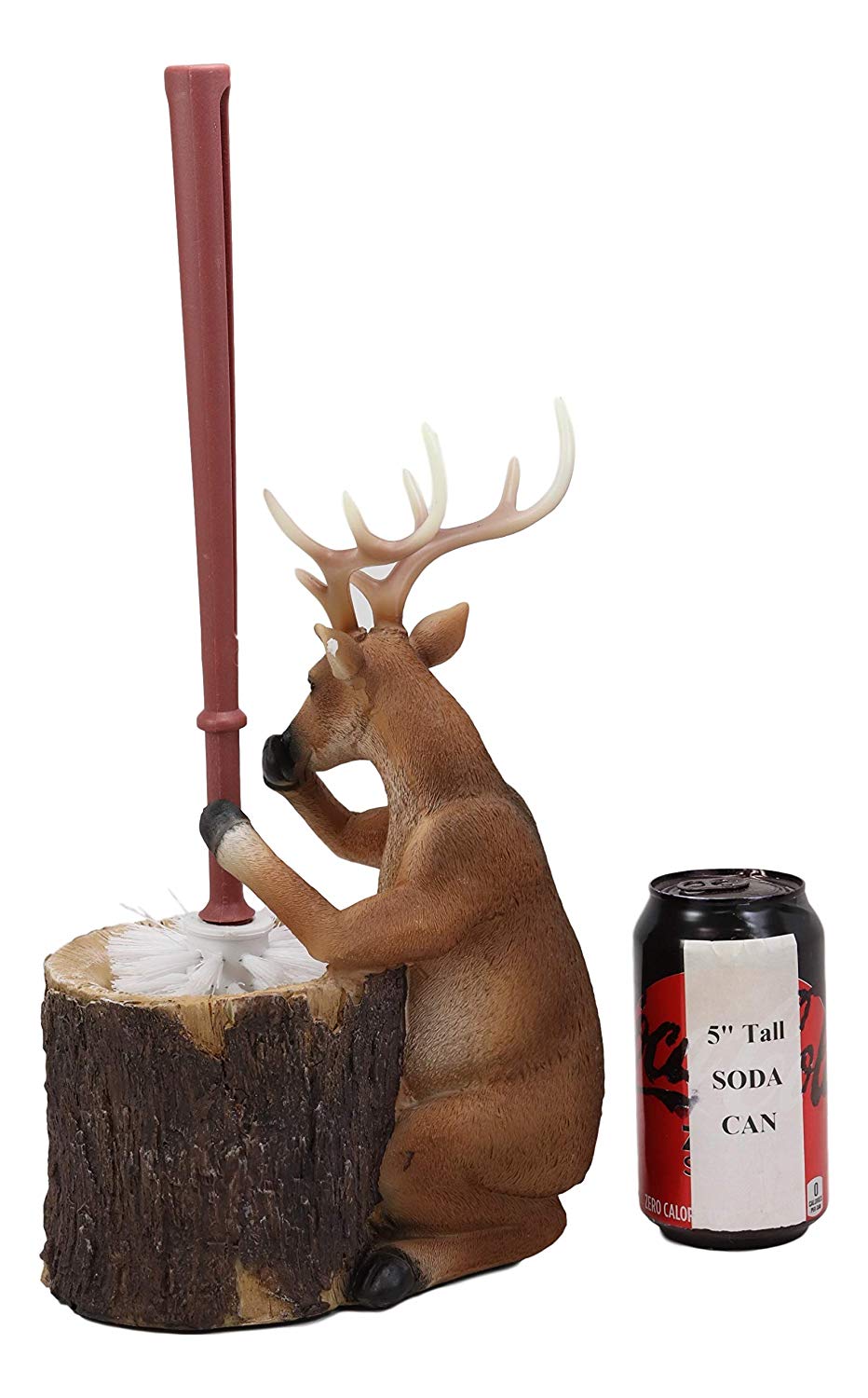 Ebros Rustic Wildlife Animal Stinky Potion Toilet Brush & Tree Stump Base Holder
