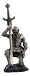 The Accolade Kneeling Medieval Knight Excalibur Sword Letter Opener Figurine