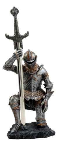 The Accolade Kneeling Medieval Knight Excalibur Sword Letter Opener Figurine