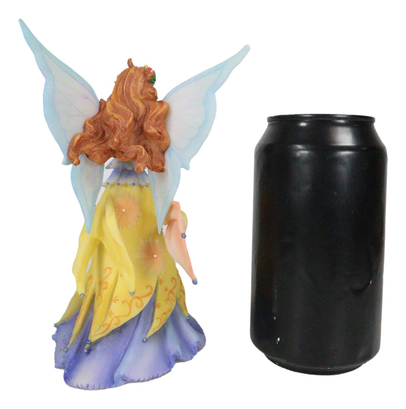 Spring Season Fairy In Sunflower Gown With Scepter Of Blossom Collector Figurine