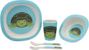 Ebros Sea Turtle 5 Piece Organic Bamboo Dinnerware Set For Children Toddler