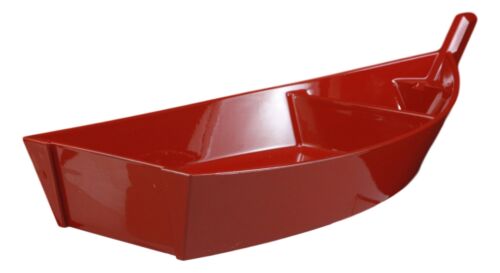 Japanese Omakase Red Sushi Boat Serving Plate Plastic Lacquer Restaurant Grade