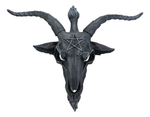Ebros Faux Stone Sabbatic Goat Mendes Baphomet Skull Wall Decor Plaque