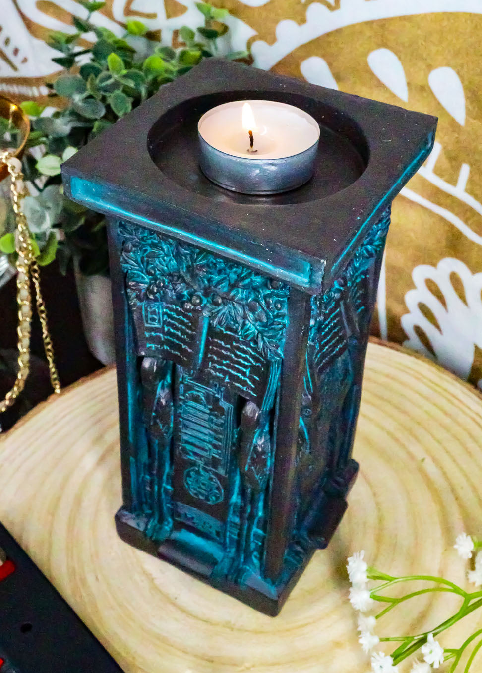 Ebros Gift Frank Lloyd Wright FLW Stork Panel Candle Holder Pillar Figurine 7.75"H Wright's Oak Park Studio Loggia Columns