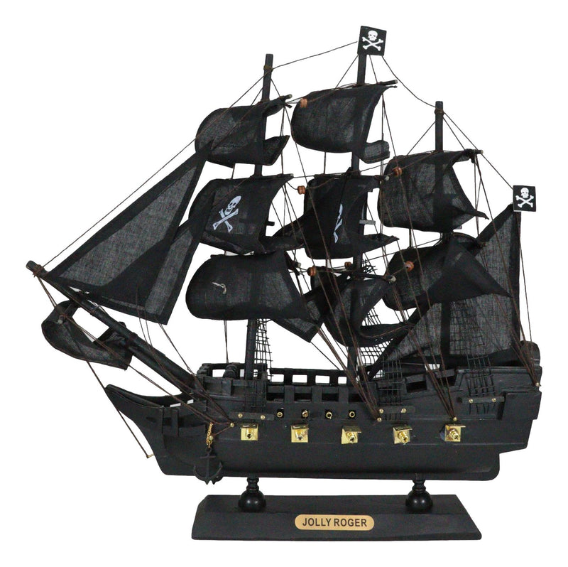 Nautical Marine Pirate Black Jolly Roger Cross Bones Skull Model Sail Ship Boat