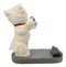 Standing Red Collar Yorkie Terrier Puppy Dog Holding Glass Wine Holder Figurine