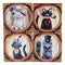 Aristocrat Fancy Cats Coasters For Drinks Set of 4 Ceramic Tiles With Cork Back