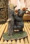 Ebros 5.5" Tall Realistic Black Bear Climbing Tree Trunk Statue Rustic Wildlife Forest Western Cabin Decor Bears Figurine - Ebros Gift