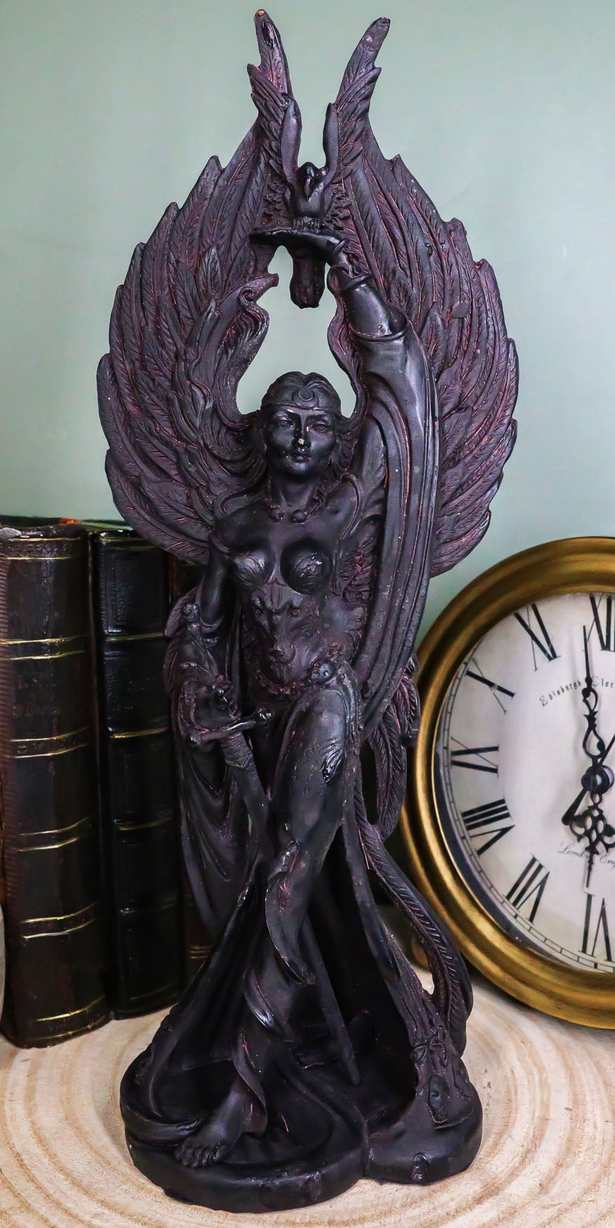 Celtic War Goddess Morrigan Phantom Queen Statue Triple Goddess Valkyrie Decor - Ebros Gift