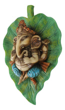 Colorful Lord Ganesha On Peepal Banyan Leaf Vastu Figurine Hindu God Of Success