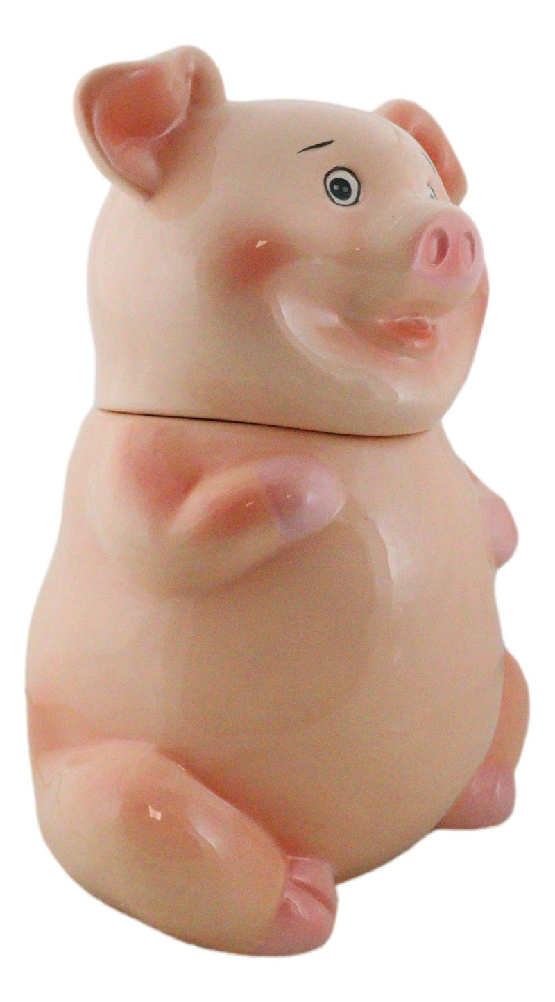 Ebros Animal Farm Bacon Porky Pig Ceramic Cookie Jar Container Figurine 8"H Babe Pigs