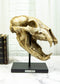 Ebros Faux Taxidermy Black Bear Skull Baring Teeth Statue On Pole Mount Display