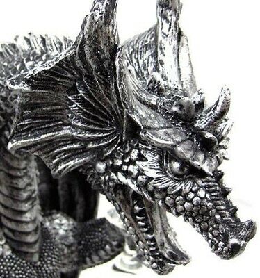 Large Legendary Smaug Brewery Black Dragon Wine Valet Holder Statue Wine Glasses