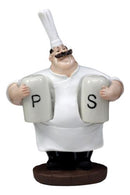 Big Chef Mario With Tall Hat Salt And Pepper Shakers Holder Figurine 6.25"H