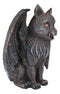 Ebros Winged Cat Gargoyle With Vampire Fangs Glowing Eyes Candle Holder Statue