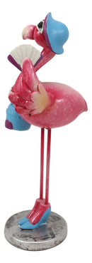 Ebros Pink Flamingo Hot Summer Fashion Diva With Shades And Blue Pumps Decor Statue