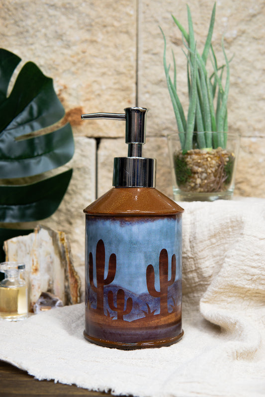 Ebros Rustic Southwestern Desert Cactus Arizona Liquid Soap Or Lotion Pump Dispenser