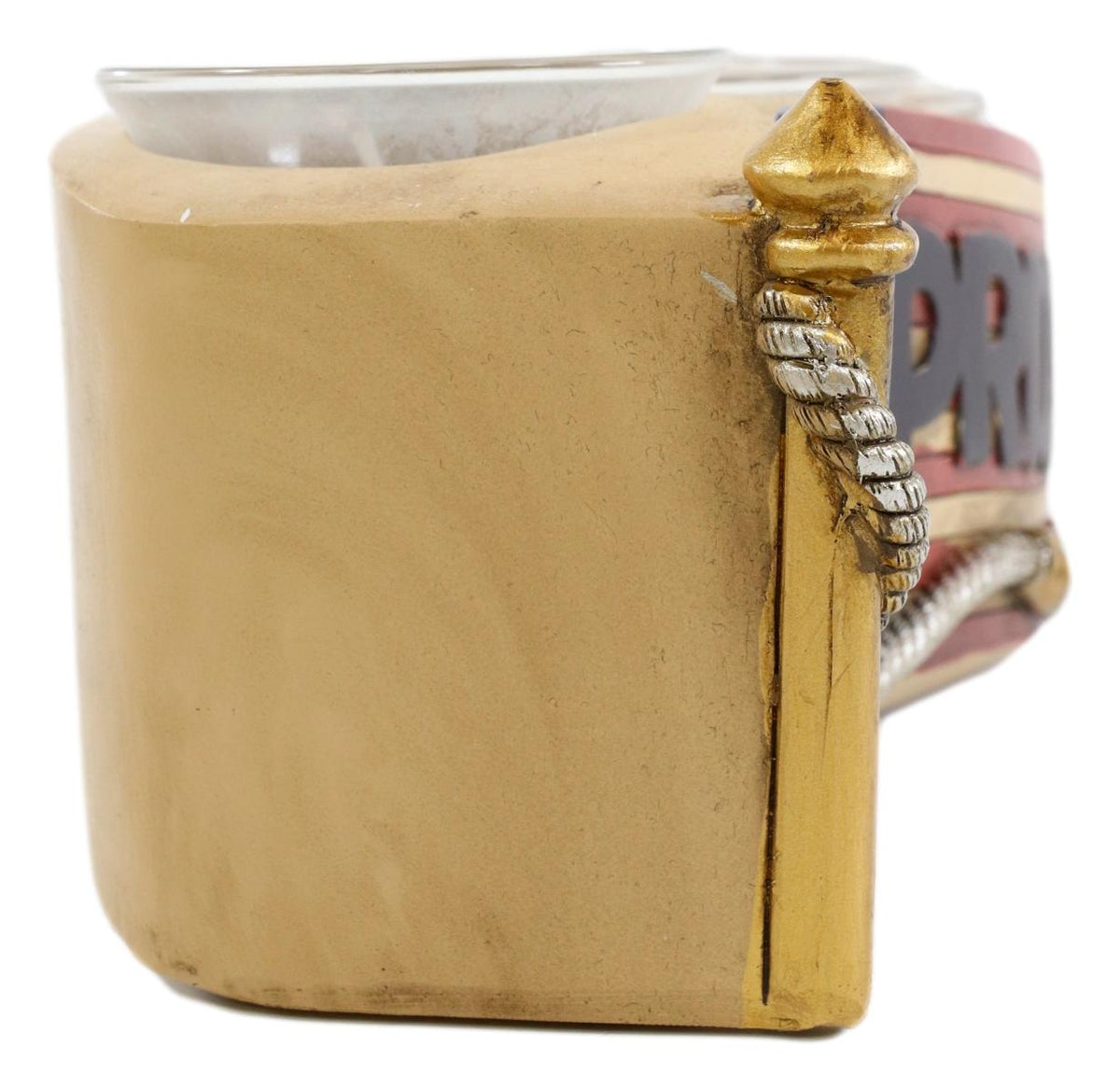 Patriotic Union Stars American Pride Flag 3 Tea Light Votives Candle Holder