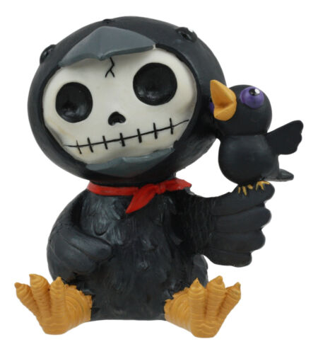 Large Furrybones Raven Suit Leopold Skeleton Statue 3.5"H Raven Crow Furry Bones