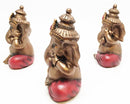 See Hear Speak No Evil Ganesha Figurines Painted Bronze Sculptures Hindu God