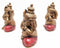 See Hear Speak No Evil Ganesha Figurines Painted Bronze Sculptures Hindu God