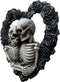 Ebros Our Love is Eternal Skeleton Lovers on Black Rose Wreath Wall Sculpture