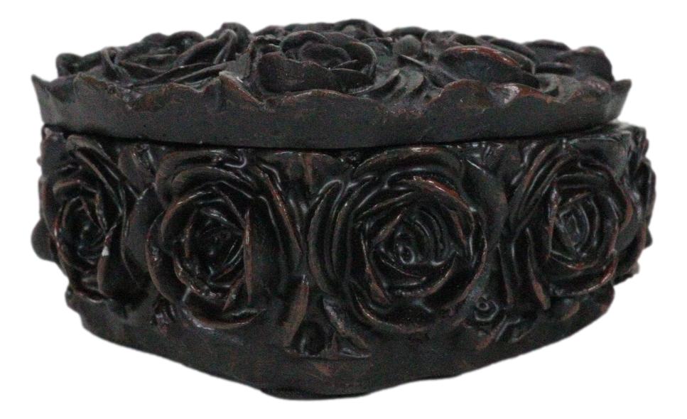 Beauty From Ashes Dark Romance Gothic Black Roses Heart Decorative Jewelry Box