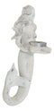 Rustic White Stone Finish Nautical Ocean Mermaid With Shell Candle Wall Sconce