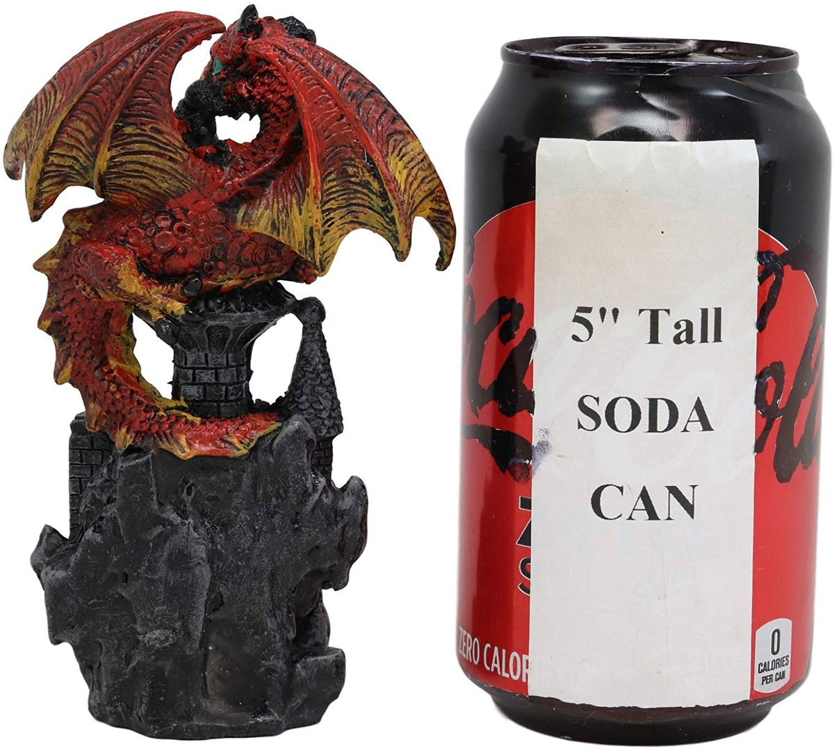 Ebros Small Guardian Dragon Protecting Castle with Rhinestone Rock Crystal Tabletop... - Ebros Gift