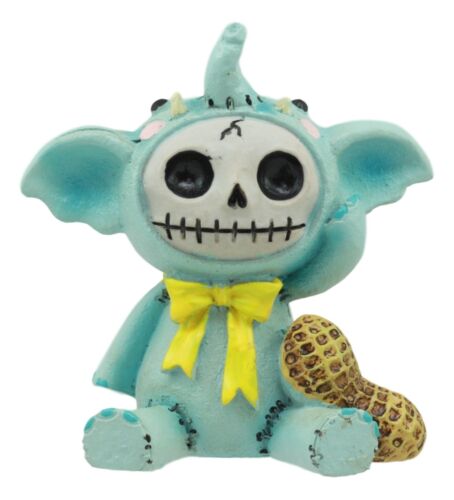 Furrybones Blue Elefun Peanut Elephant Skeleton Figurine 3"H Dumbo Furry Bones