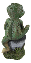 Ebros Whimsical Green Thumb Frog Toad Holding Welcome To Our Garden Shovel Figurine