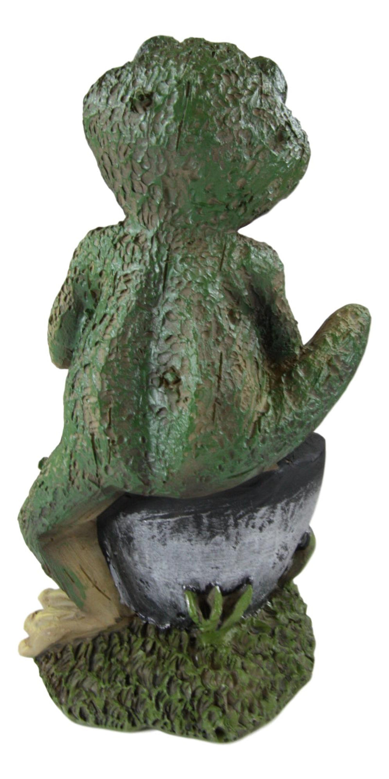 Ebros Whimsical Green Thumb Frog Toad Holding Welcome To Our Garden Shovel Figurine