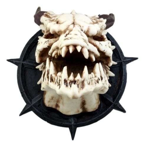 Large Chained Horned Dragon Skull Wall Trophy Decor Saint George Slain Dragon