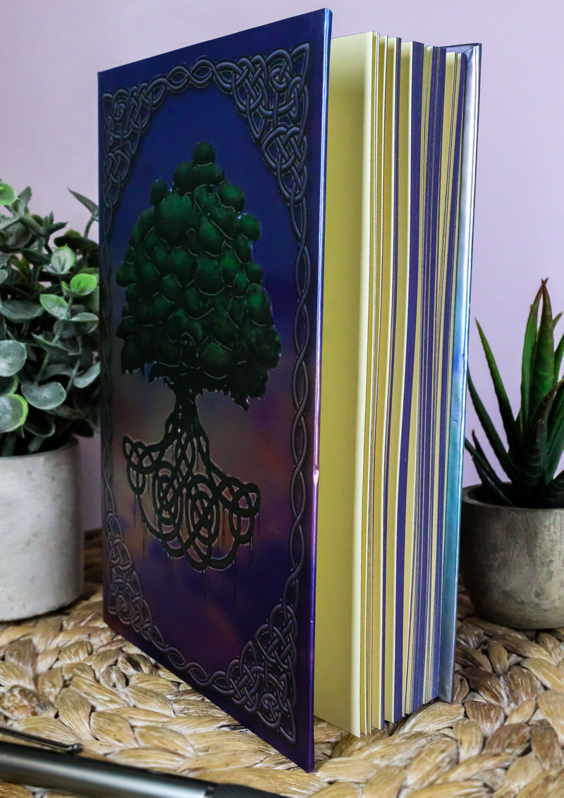 Celtic Tree of Life Triskele Trinity Knotwork Embossed Blank Page Journal Book