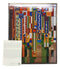 Frank Lloyd Wright Metal Framed Saguaro Cactus Flowers Stained Glass Wall Decor