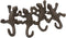 Ebros Cast Iron Rustic Animal Reptile Gecko Lizards Tails 4 Pegs Quad Wall Hooks 9.25" Wide Hanger Lizard Geckos Themed Wall Mount Leash Coat Hat Keys Hook Decor Hanging Sculpture Plaque