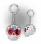 Ebros Gift White Sugar Skull Key Chain Set of 12 Pcs Day of The Dead Collectible