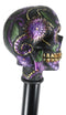 Gothic Day of The Dead Black Floral Sugar Skull Decorative Walking Cane 36"L